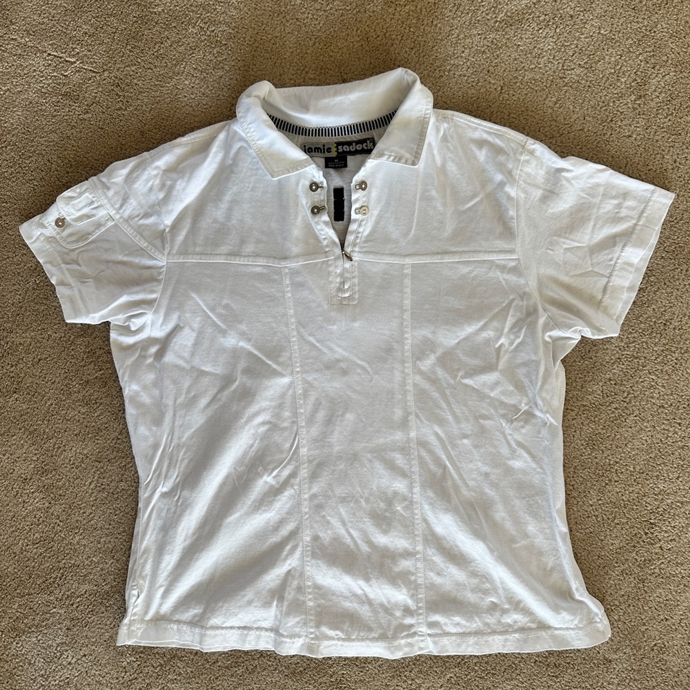 Jamie Sadock White Short Sleeve Polo Shirt